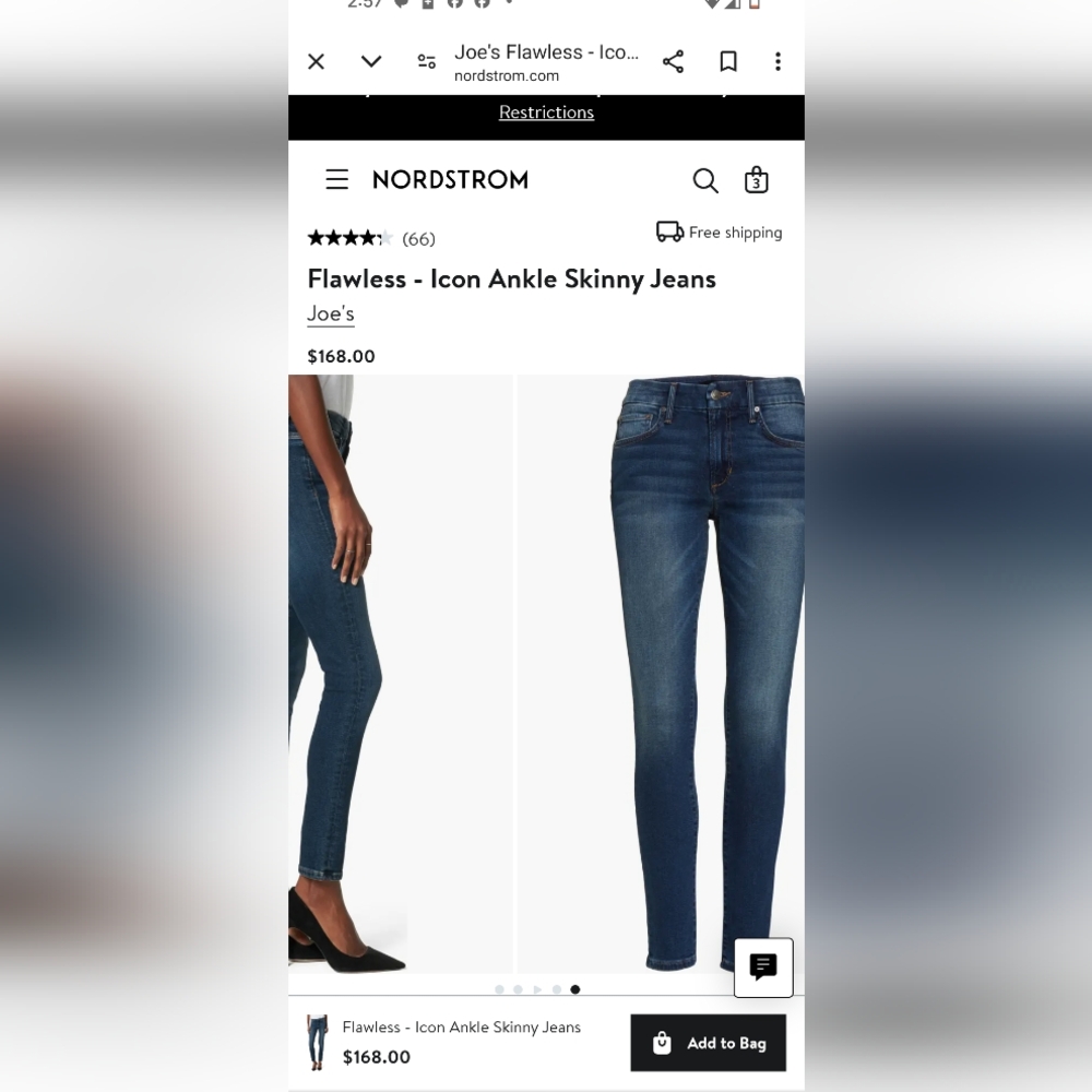 Joe's Flawless - Icon Ankle Skinny Jeans in Acadia size 26 nwt